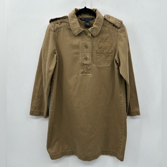 MARC BY MARC JACOBS Military green woman cotton midi utility luxury boho dress M - Picture 2 of 16